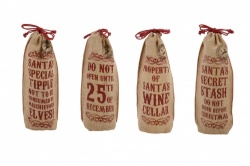 Vintage Style Jute Christmas Bottle Holders