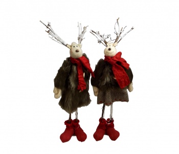 Pair of Fun Reindeer Christmas Home Decorations