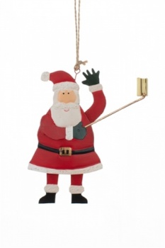 Shoeless Joe Santa with a Selfie Stick Christmas Decoration
