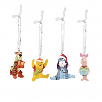 Widdop Set of Four Winnie The Pooh Christmas Tree Decorations